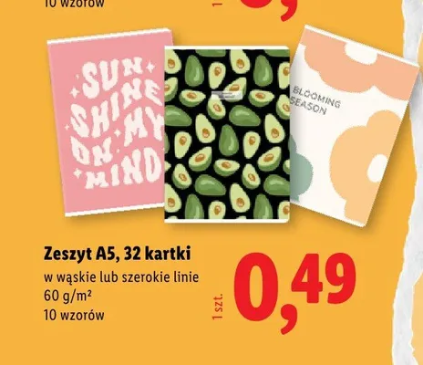 Zeszyt A5 32 kartek w szerokie linie promocja w Lidl