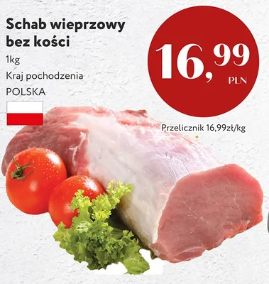 Schab wieprzowy bez kości polski promocja w Market Point