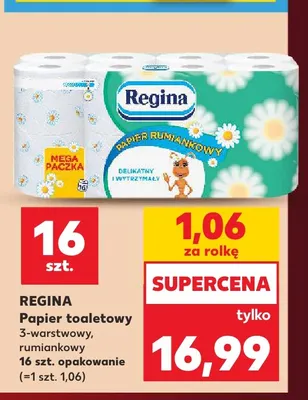 Papier toaletowy 3-warstwowy rumiankowy Regina promocja w Kaufland