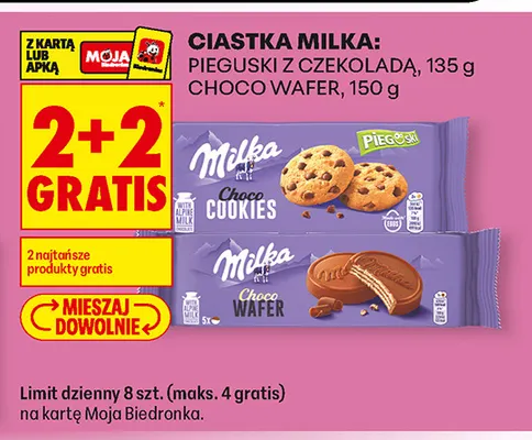 Ciastka Choco Wafer Milka promocja w Biedronka