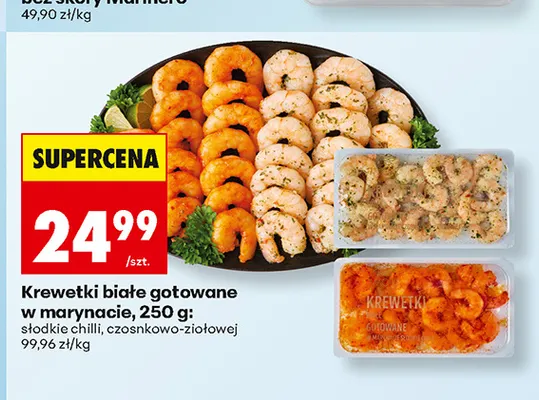 Krewetki białe gotowane w marynacie czosnkowo-ziołowej promocja w Biedronka