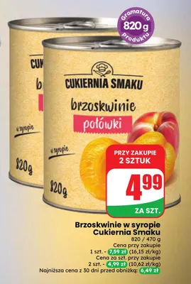 Brzoskwinie w syropie Cukiernia Smaku promocja w Dino