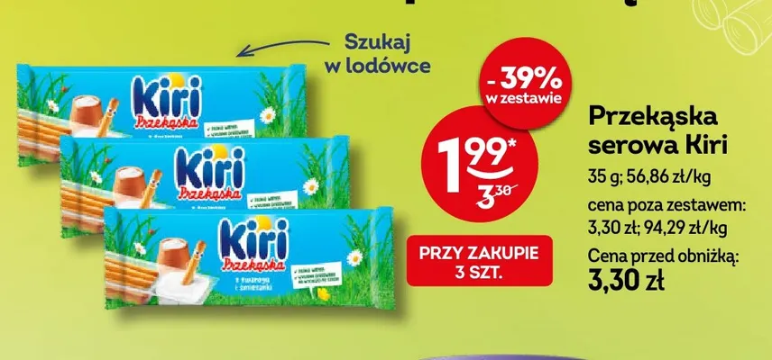 Przekąska serowa Kiri promocja w Żabka