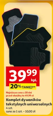 Komplet dywaników tekstylnych uniwersalnych promocja w Auchan
