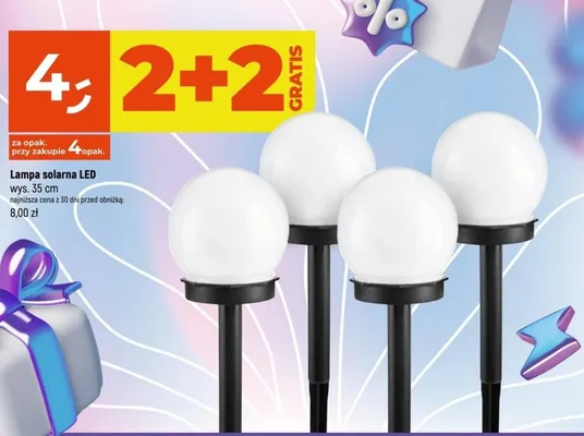 Lampa solarna LED wys. 35cm promocja w Dealz
