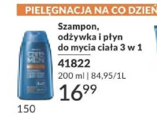 Szampon, odżywka i płyn do mycia ciała 3 w 1 promocja w AVON