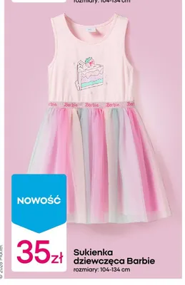 Sukienka dziewczęca Barbie 104-134cm promocja w Pepco