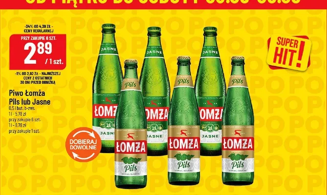 Piwo Łomża Jasne promocja w POLOmarket