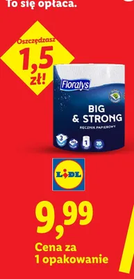 Ręcznik papierowy 3-warstwowy Big & Strong Floralys promocja w Lidl