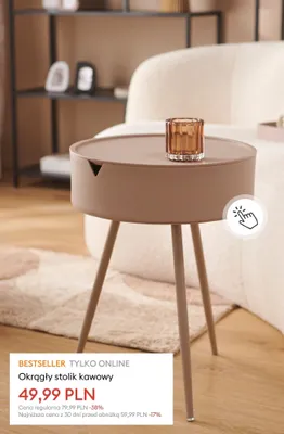 Okrągły stolik kawowy promocja w Sinsay