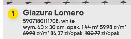 Glazura Lomero White promocja w Castorama