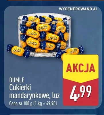 Cukierki mandarynkowe luz Dumle promocja w Aldi