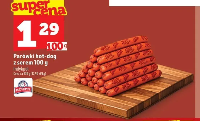 Parówki hot-dog z serem Indykpol promocja w TOPAZ