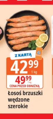 Łosoś brzuszki wędzone szerokie promocja w Leclerc