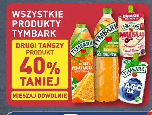 Sok 100% Pomarańcza Tymbark promocja w Aldi