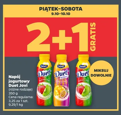 Napój jogurtowy Duet Jovi promocja w Netto