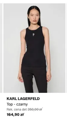 Top Karl Lagerfeld czarny promocja w Lounge by Zalando