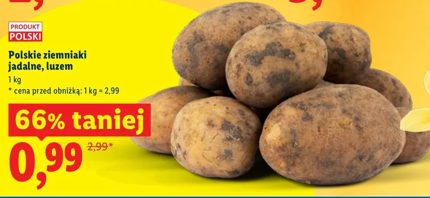 Ziemniaki jadalne luzem polskie promocja w Lidl