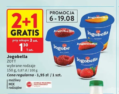 Jogurt owocowy Jogobella Zott mango promocja w Intermarche
