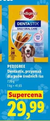 Przysmak dla psów średnich ras Pedigree Dentastix promocja w Lidl