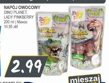 Napój owocowy Dino Planet Maxco promocja w Słoneczko