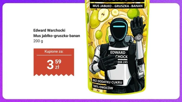 Mus owocowy Edward Warchocki jabłko gruszka banan promocja w Dino