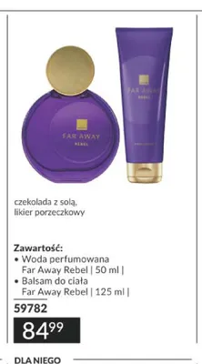 Zestaw woda perfumowana Far Away Rebel + balsam do ciała Far Away promocja w AVON