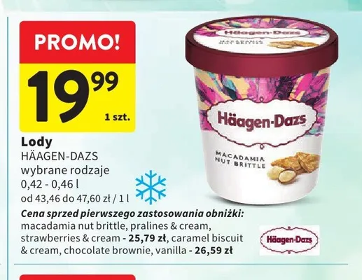 Lody macadamia nut brittle Häagen-Dazs promocja w Intermarche
