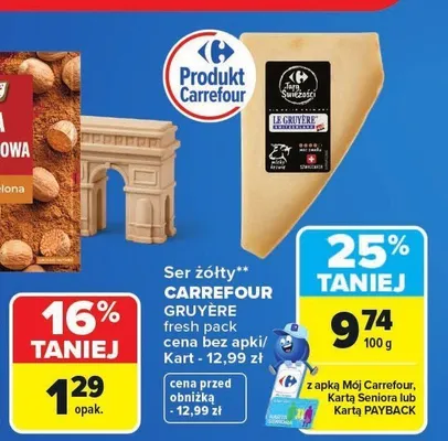 Ser żółty Carrefour Gruyère promocja w Carrefour Market