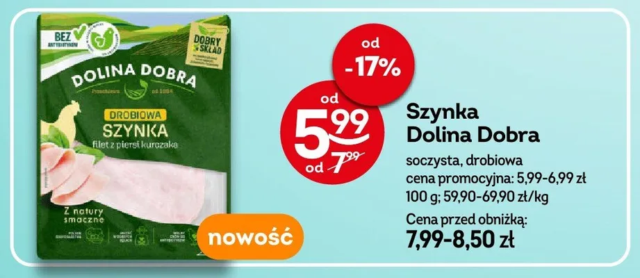 Szynka drobiowa Dolina Dobra filet z piersi kurczaka promocja w Żabka