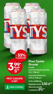 Piwo Tyskie Gronie promocja w Żabka