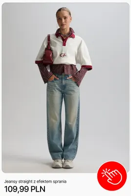 Jeansy straight z efektem sprania Cropp promocja w Cropp