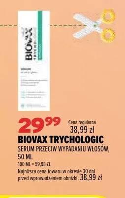 Serum przeciw wypadaniu włosów Biovax Trychologic promocja w Drogerie Natura