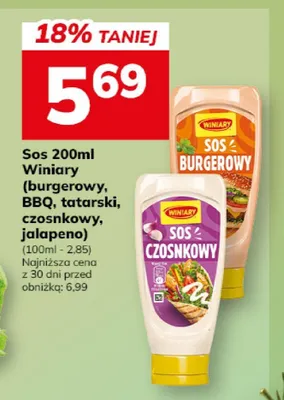 Sos Winiory (burgerowy, BBQ, tatarski, koktajlowy, jalapeño) promocja w Hitpol