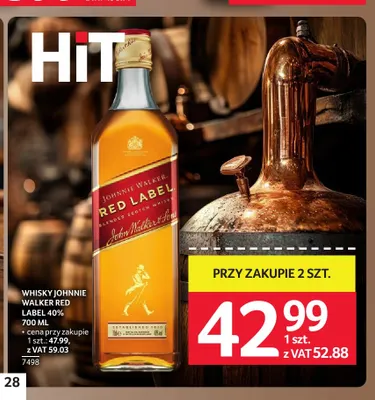 Whisky Johnnie Walker Red Label 40% promocja w Selgros