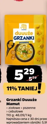 Grzanki Duuuże Mamut ziołowe promocja w Netto