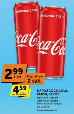 Napój Coca Cola, Fanta, Sprite wybrane rodzaje promocja w Euro Sklep