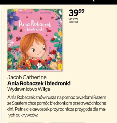 Książka Ania Robaczek i biedronki Catherine Jacob promocja w Empik