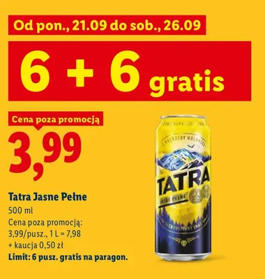 Piwo Tatra promocja w Lidl