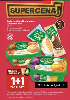 Lody mango marakuja śmietankowe Zielona Budka promocja w Delikatesy Centrum
