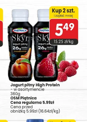 Jogurt pitny High Protein brzoskwinia Piątnica promocja w Market Point