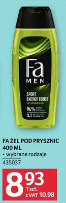 Żel pod prysznic Fa Men wybrane rodzaje 435037 promocja w Selgros