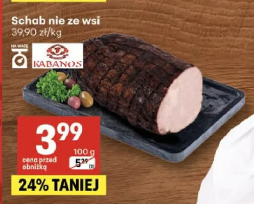 Schab nie ze wsi Kabanos promocja w Delikatesy Centrum