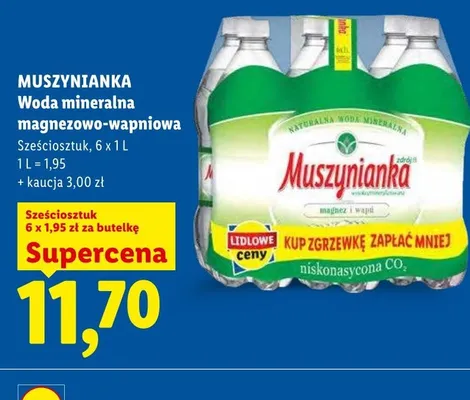 Woda mineralna magnezowo-wapniowa Muszynianka 6-pak 1l promocja w Lidl