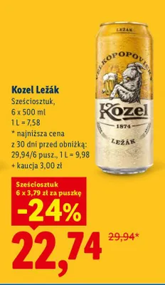 Piwo Kozel Ležák 6-pak promocja w Lidl