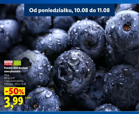 Borówki amerykańskie polskie promocja w Lidl