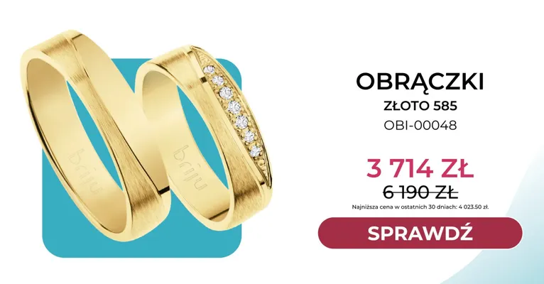 Obrączki złoto 585 OBI-00048 Briju promocja w Briju