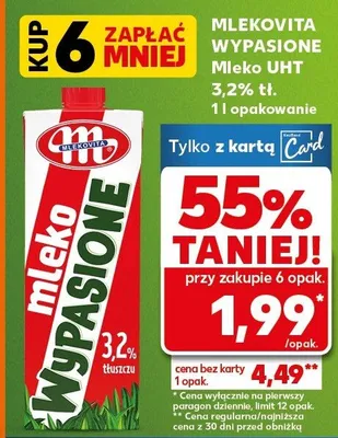 Mleko UHT 3,2% tł. promocja w Kaufland