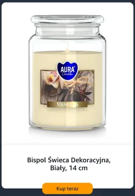 Bispol świeca dekoracyjna biały 14 cm promocja w Amazon