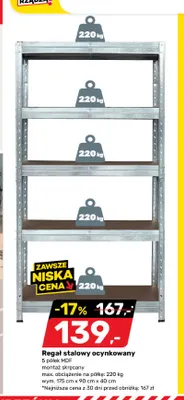Regał stalowy ocynkowany promocja w Bricomarche